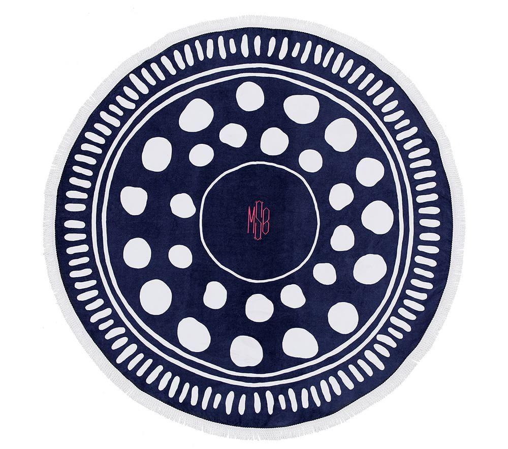 Painterly Pin Dot Round Beach Towel